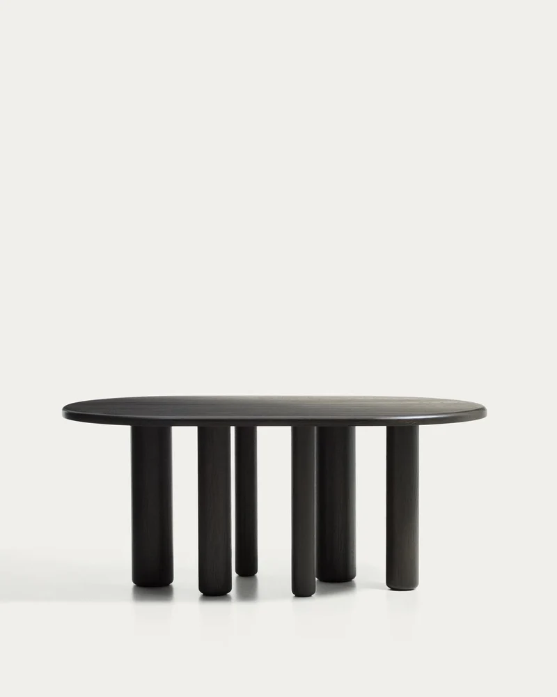Mailen ovaler Tisch aus Eschenfurnier mit dunklem Finish Ø 180 x 105 cm