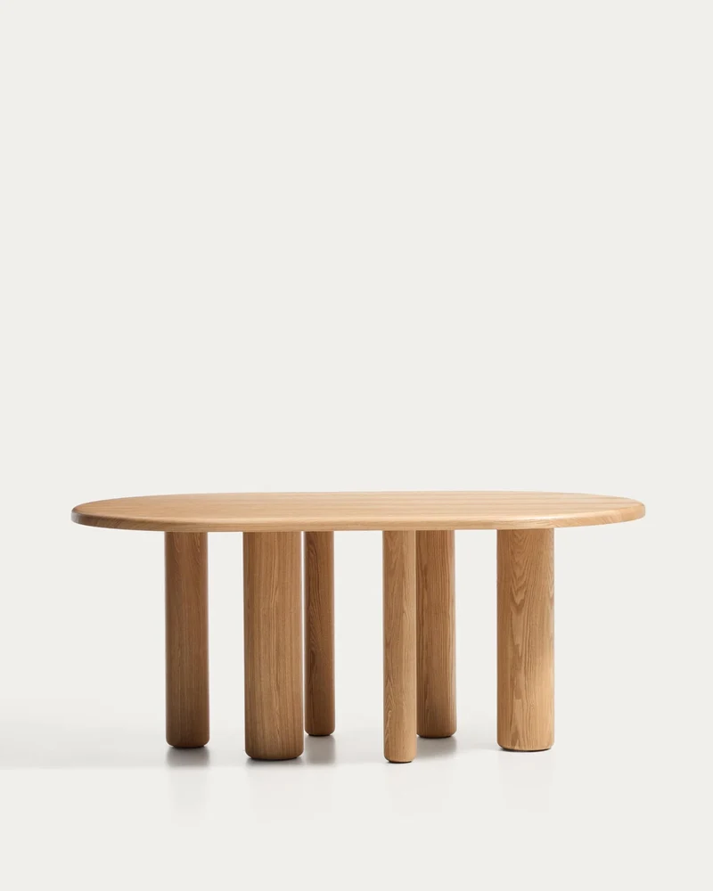 Mailen ovaler Tisch aus Eschenfurnier mit natürlichem Finish Ø 180 x 105 cm