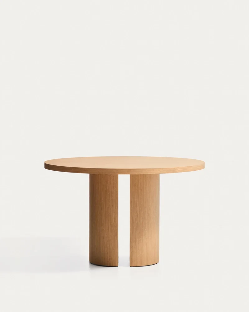 Nealy runder Tisch aus Eichenfurnier mit naturfarbenem Finish Ø 120 cm