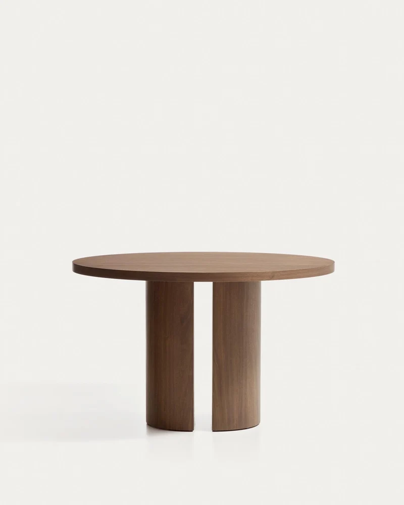 Nealy runder Tisch aus Nussbaumfurnier mit dunklem Finish Ø 120 cm