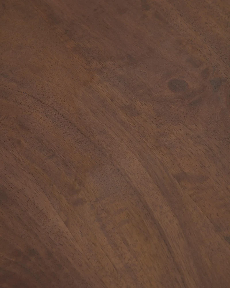 Runder Tisch Nahla aus massivem Mangoholz mit Nussbaumfinish, Ø 90 cm, FSC 100 %