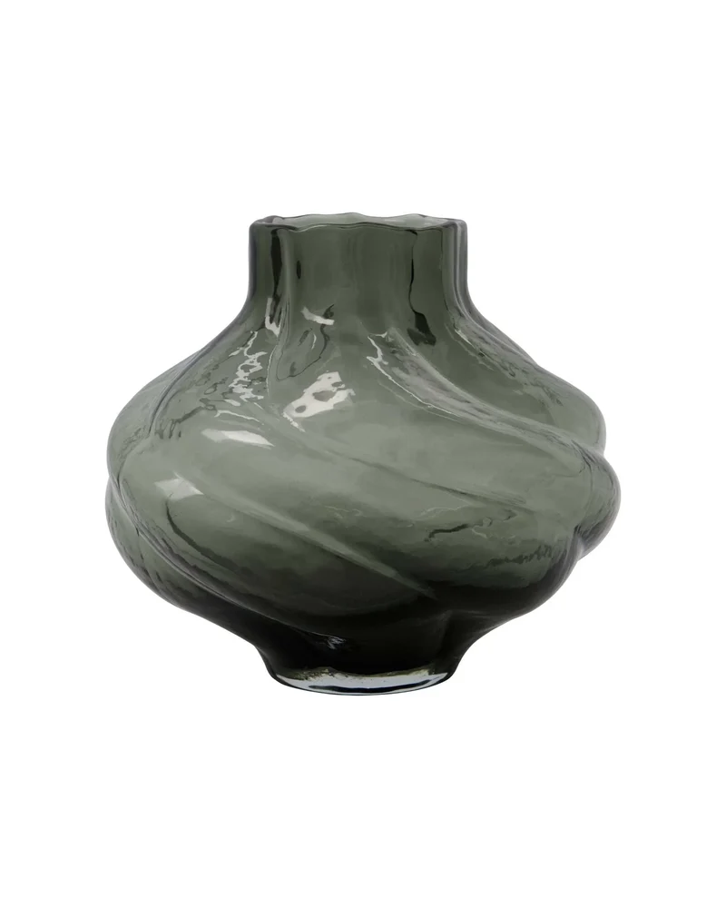 Vaas Turn gerookt grijs glas 20cm