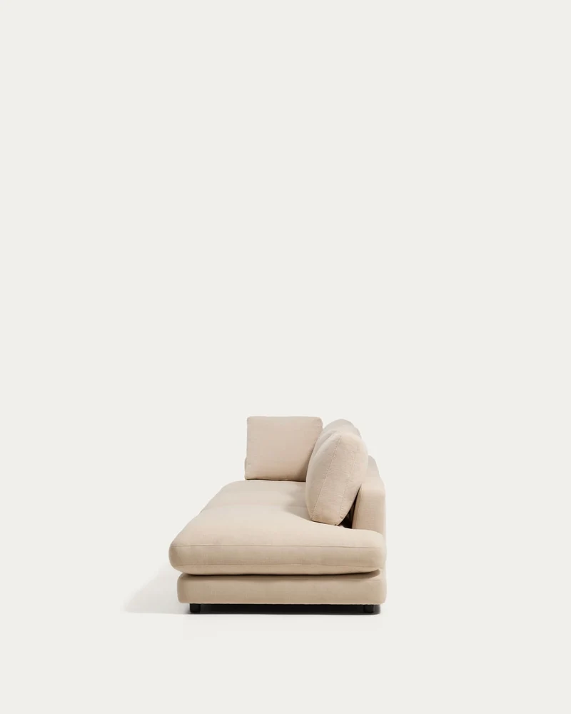 4-Sitzer-Modularsofa Gala mit Randmodul rechts aus beiger Chenille, FSC Mix Credit, 315 cm
