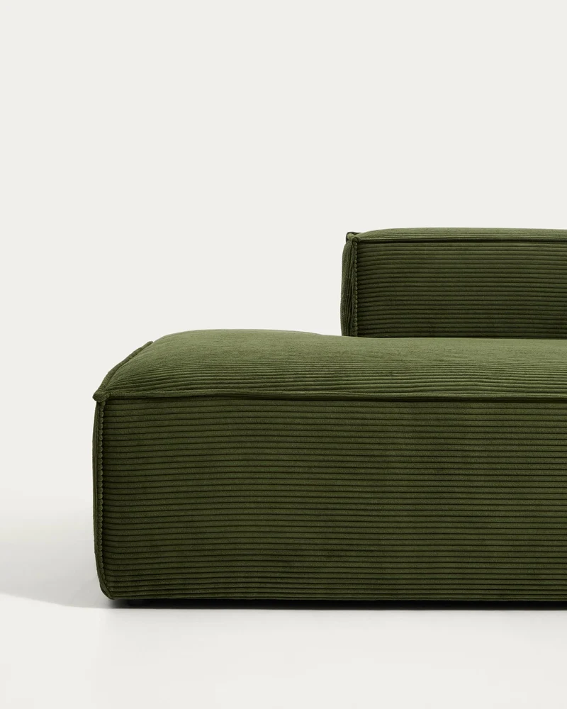 4-Sitzer-Sofa Blok in grobem grünem Cord, 380 cm, FSC Mix Credit