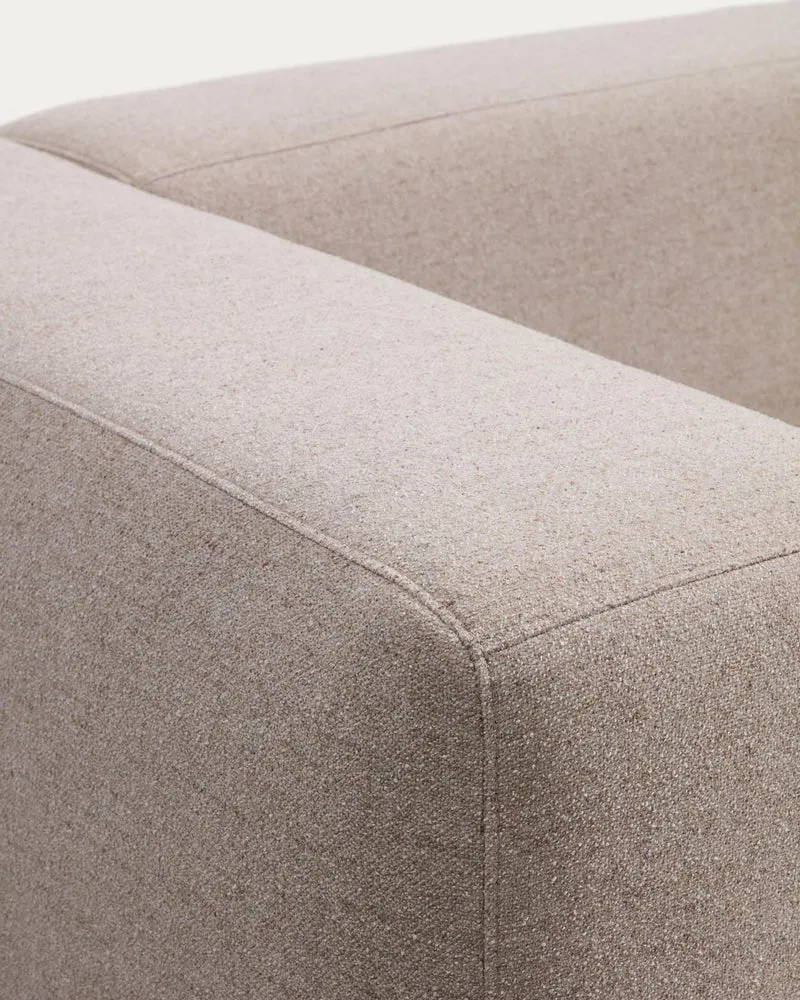 4-Sitzer-Sofa Blok mit Chaiselongue links in beiger Chenille, 330 cm, FSC Mix Credit