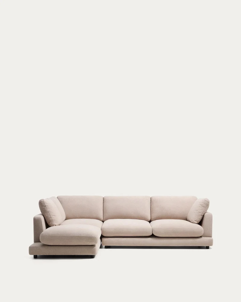 4-Sitzer-Sofa Gala aus Microbouclé mit Chaiselongue links in Beige, FSC Mix Credit, 300 cm