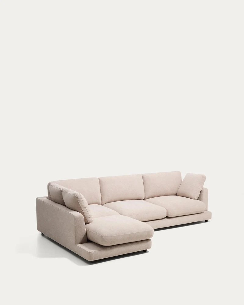 4-Sitzer-Sofa Gala aus Microbouclé mit Chaiselongue links in Beige, FSC Mix Credit, 300 cm