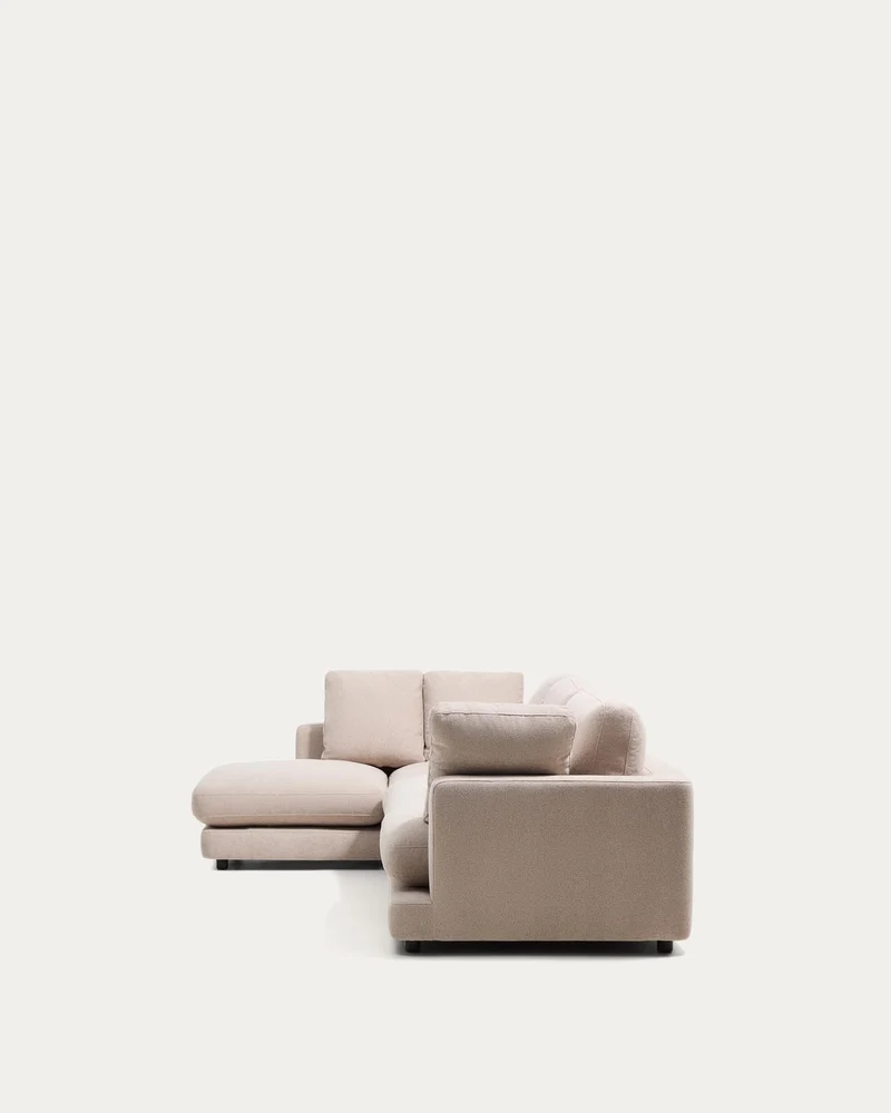 4-Sitzer-Sofa Gala aus Microbouclé mit Chaiselongue links in Beige, FSC Mix Credit, 300 cm