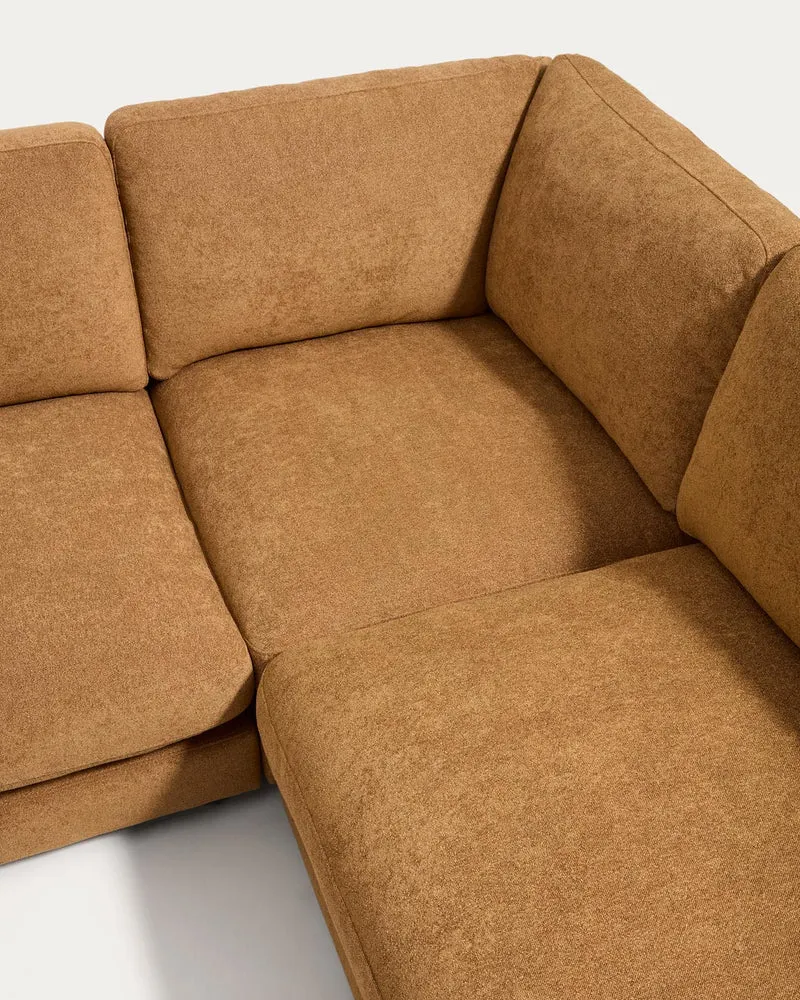 4-Sitzer-Sofa Gala aus Microbouclé mit Chaiselongue links in Senfgelb, FSC Mix Credit, 300