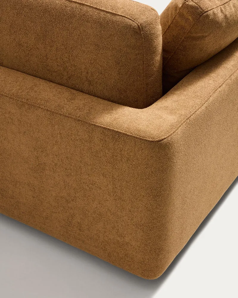 4-Sitzer-Sofa Gala aus Microbouclé mit Chaiselongue links in Senfgelb, FSC Mix Credit, 300