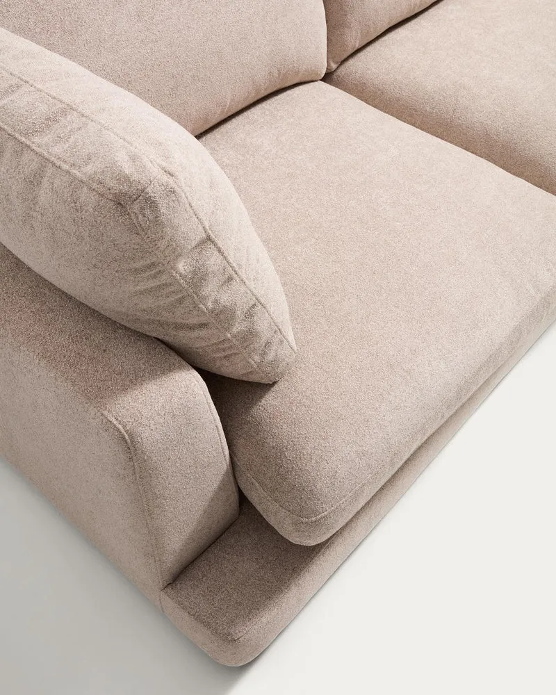 4-Sitzer-Sofa Gala aus Microbouclé mit Chaiselongue rechts in Beige, FSC Mix Credit, 300 c