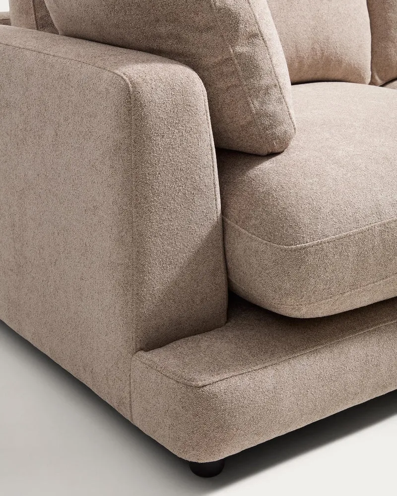 4-Sitzer-Sofa Gala aus Microbouclé mit Chaiselongue rechts in Beige, FSC Mix Credit, 300 c