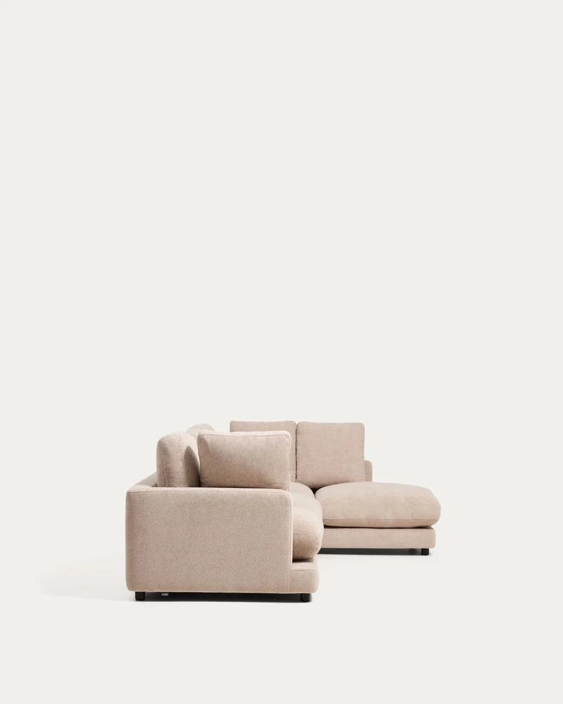 4-Sitzer-Sofa Gala aus Microbouclé mit Chaiselongue rechts in Beige, FSC Mix Credit, 300 c