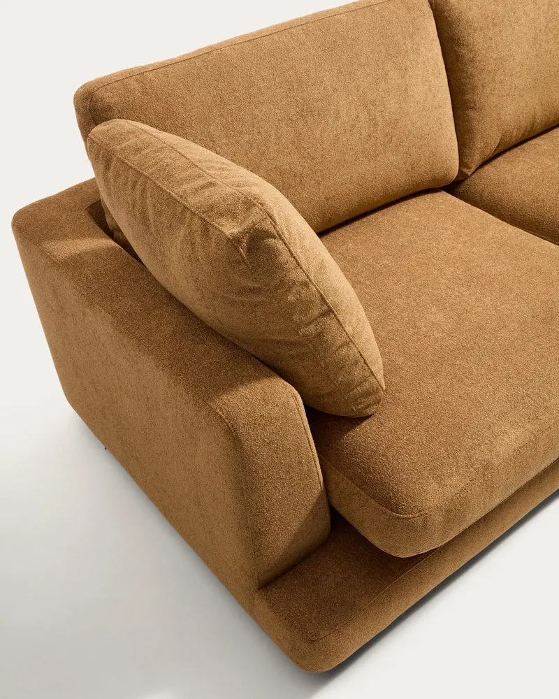 4-Sitzer-Sofa Gala aus Microbouclé mit Chaiselongue rechts in Senfgelb, FSC Mix Credit, 30