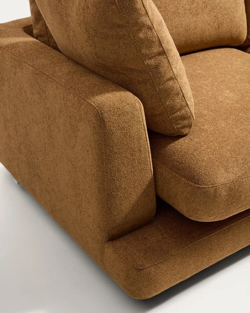 4-Sitzer-Sofa Gala aus Microbouclé mit Chaiselongue rechts in Senfgelb, FSC Mix Credit, 30