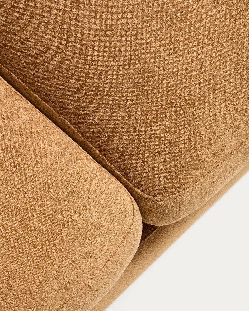4-Sitzer-Sofa Gala aus senfgelbem Microbouclé, FSC Mix Credit, 300 cm