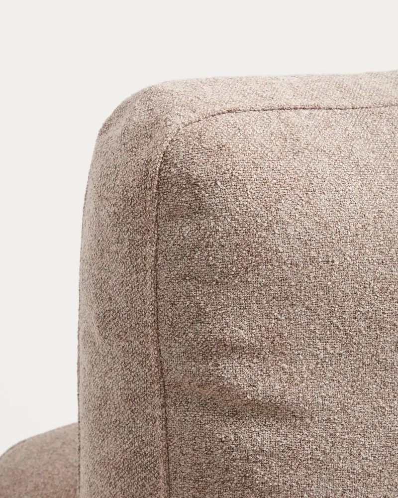 5-Sitzer-Ecksofa Gala mit Randmodul links aus beigem Microbouclé, FSC Mix Credit, 225 x 30