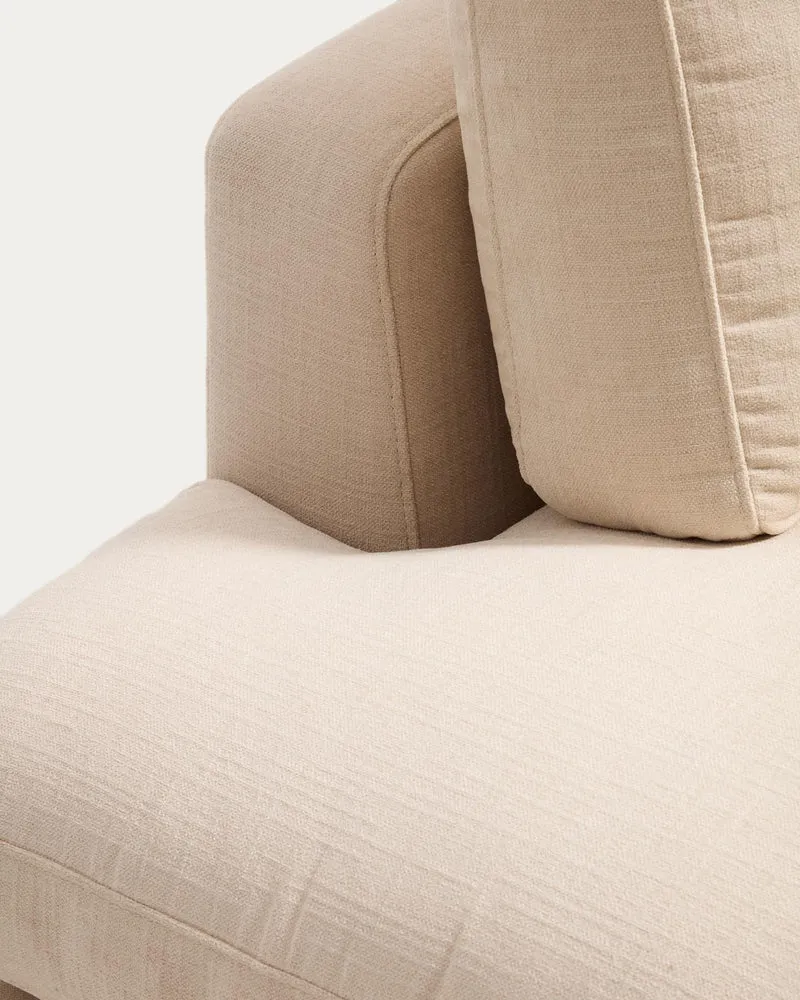 5-Sitzer-Ecksofa Gala mit Randmodul links aus beiger Chenille, FSC Mix Credit, 225 x 300 c