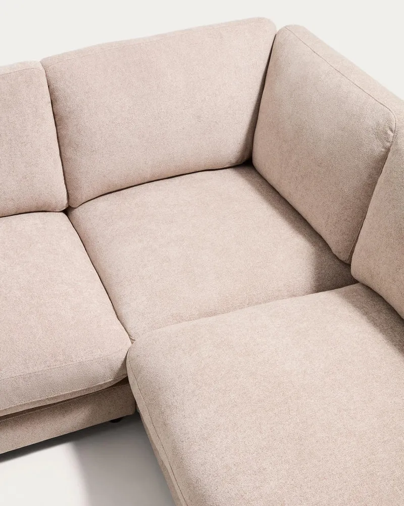 5-Sitzer-Ecksofa Gala mit Randmodul rechts aus beigem Microbouclé, FSC Mix Credit, 300 x 2