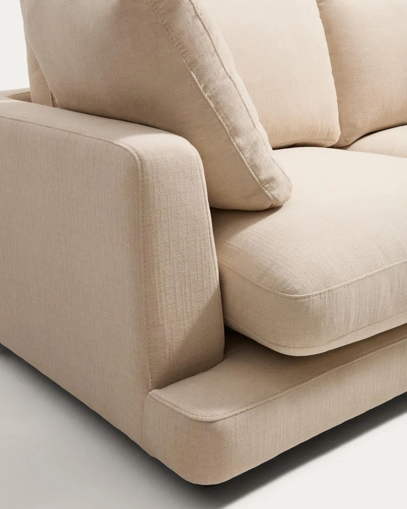 5-Sitzer-Ecksofa Gala mit Randmodul rechts aus beiger Chenille, FSC Mix Credit, 300 x 225