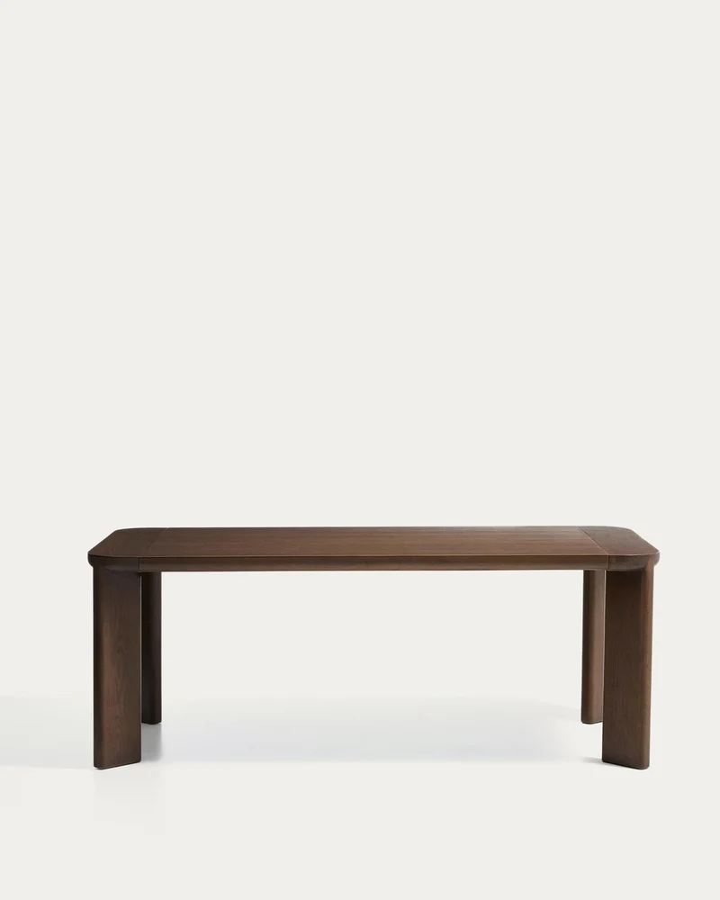 Ausziehtisch Jondal aus massivem Eichenholz und Eichenfurnier mit Nussbaumfinish, FSC 100