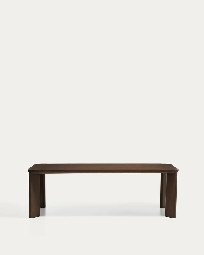 Ausziehtisch Jondal aus massivem Eichenholz und Eichenfurnier mit Nussbaumfinish, FSC 100