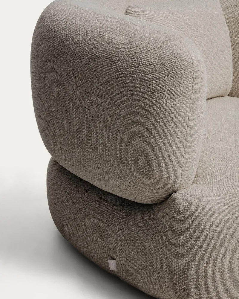 Schwer entflammbarer Drehsessel Martina mit Kissen in Chenille in Steinton FSC Mix Credit