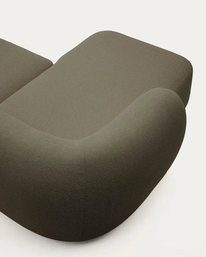 Schwer entflammbares 2-Sitzer-Modularsofa Martina mit Chenille und Chaiselongue links in G