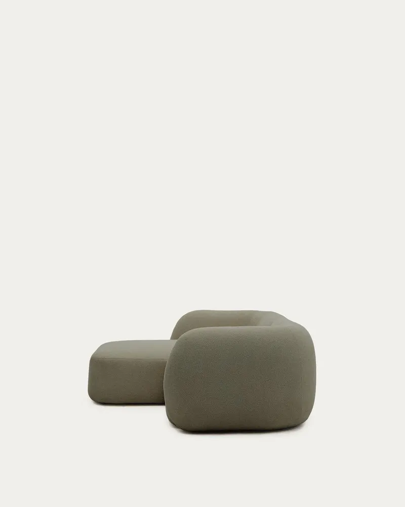 Schwer entflammbares 2-Sitzer-Modularsofa Martina mit Chenille und Chaiselongue links in G