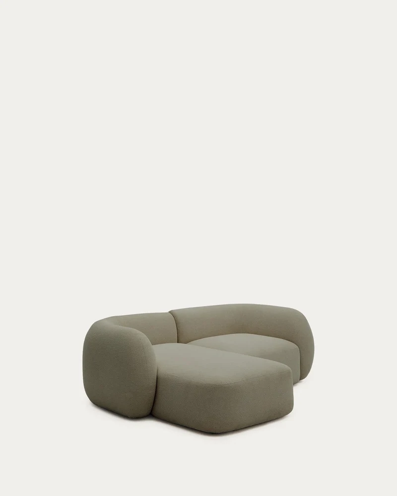 Schwer entflammbares 2-Sitzer-Modularsofa Martina mit Chenille und Chaiselongue links in G