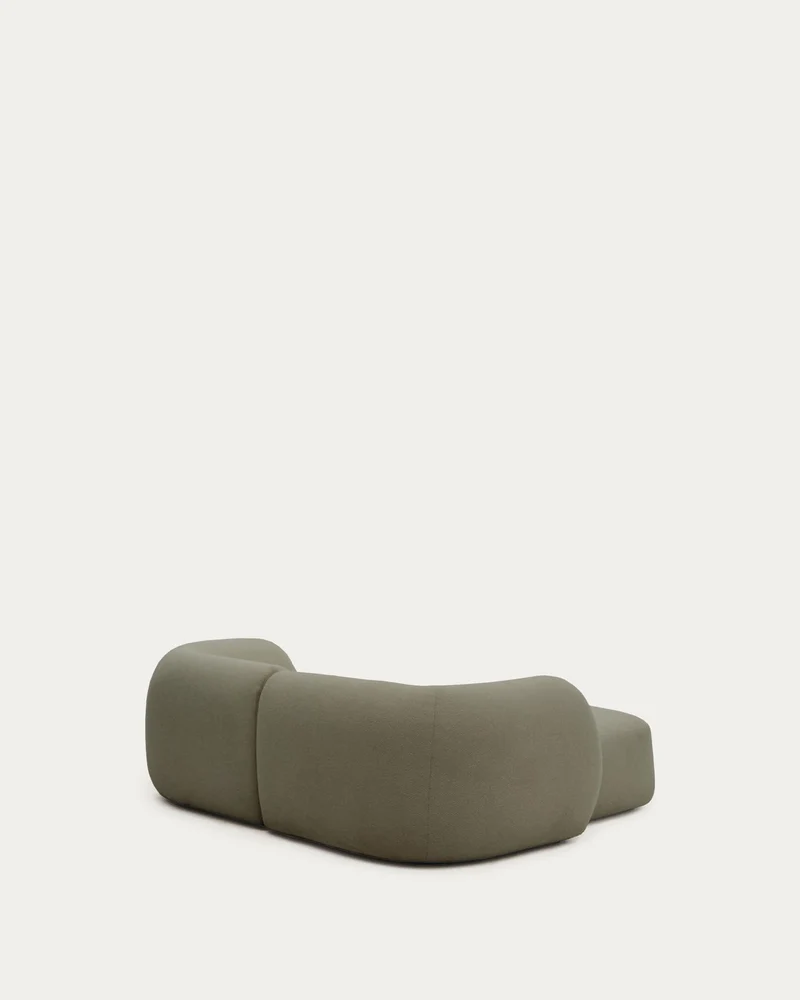 Schwer entflammbares 2-Sitzer-Modularsofa Martina mit Chenille und Chaiselongue links in G