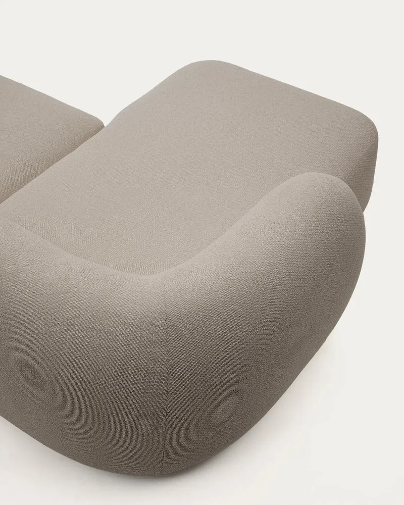 Schwer entflammbares 2-Sitzer-Modularsofa Martina mit Chenille und Chaiselongue links in S