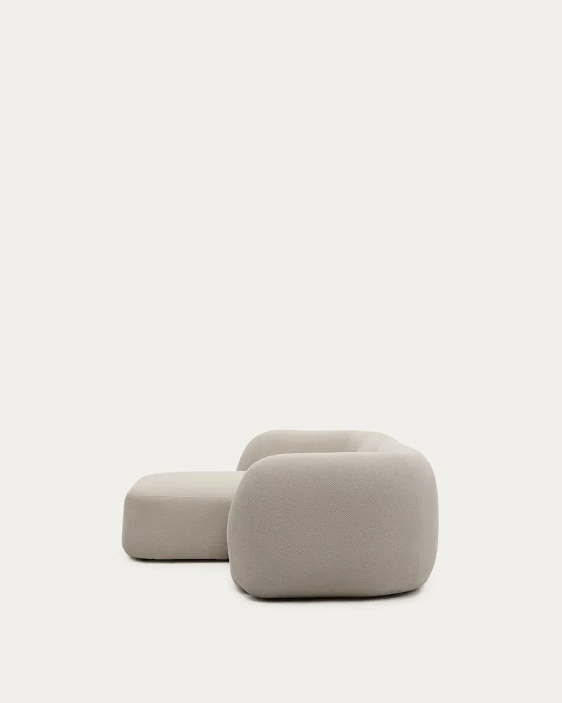 Schwer entflammbares 2-Sitzer-Modularsofa Martina mit Chenille und Chaiselongue links in S
