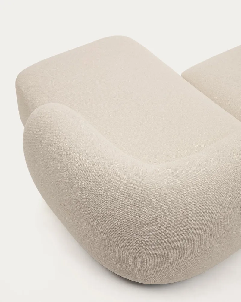 Schwer entflammbares 2-Sitzer-Modularsofa Martina mit Chenille und Chaiselongue rechts in