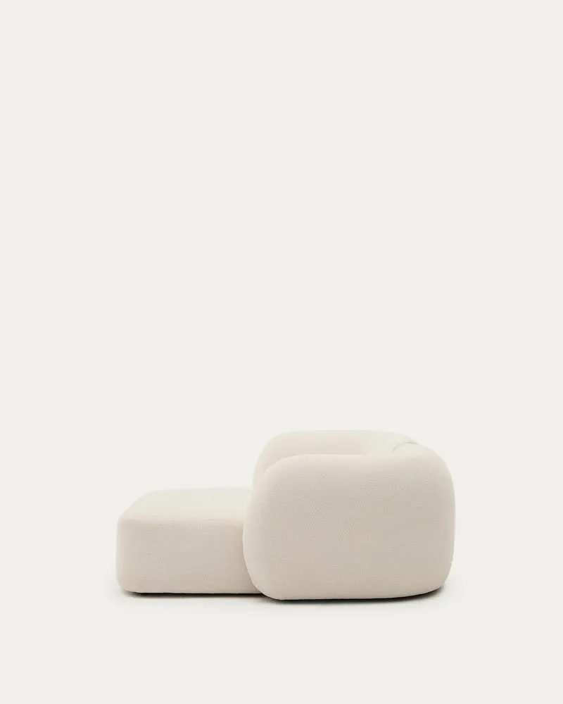Schwer entflammbares 2-Sitzer-Modularsofa Martina mit Chenille und Chaiselongue rechts in