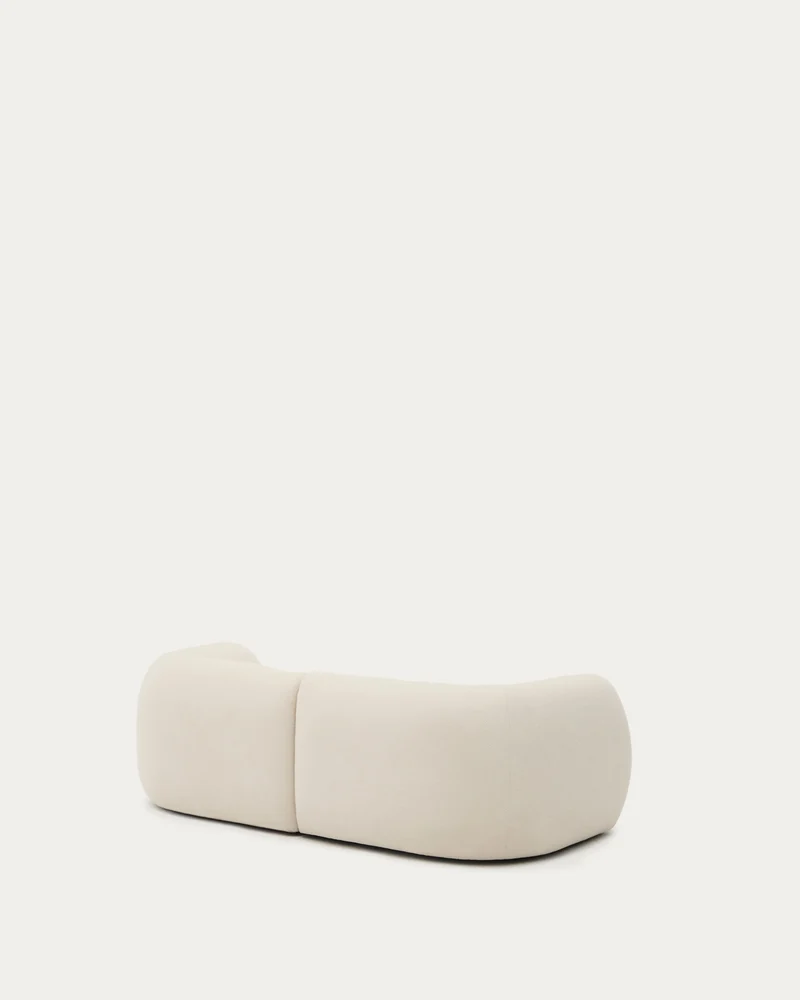 Schwer entflammbares 2-Sitzer-Modularsofa Martina mit Chenille und Chaiselongue rechts in