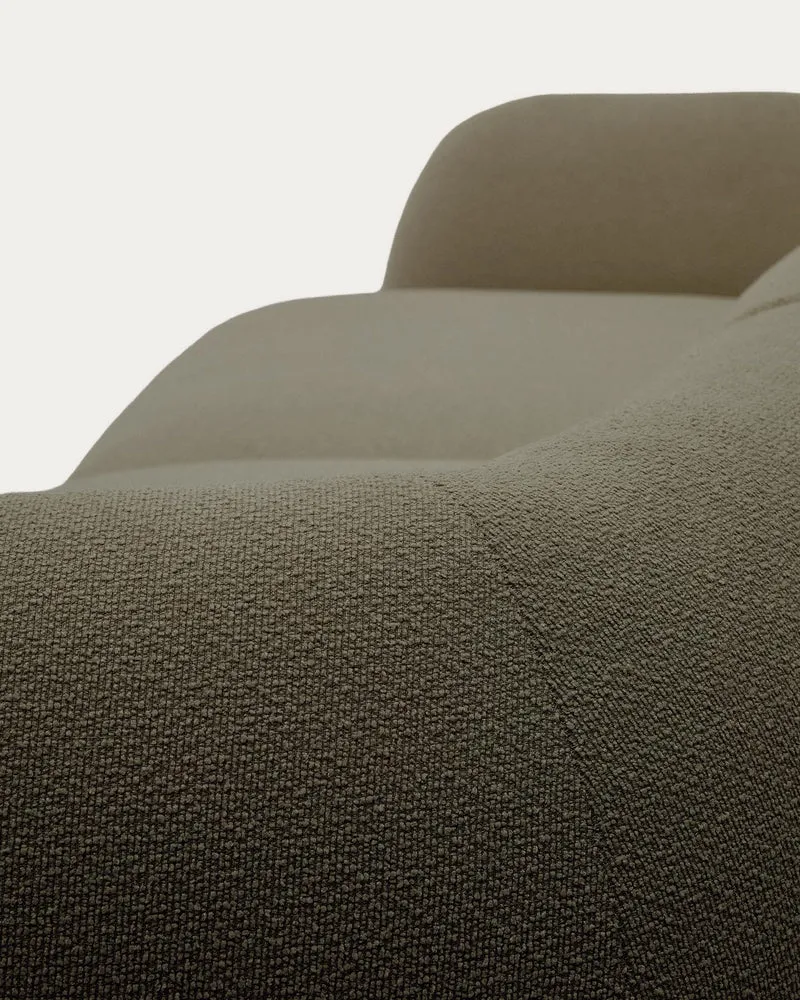 Schwer entflammbares 2-Sitzer-Modularsofa Martina mit Chenille und Chaiselongue rechts in