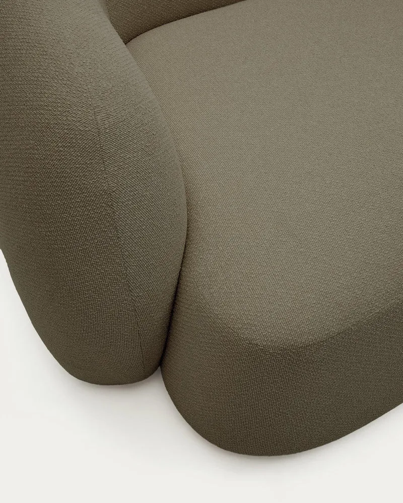 Schwer entflammbares 2-Sitzer-Modularsofa Martina mit Chenille und Chaiselongue rechts in