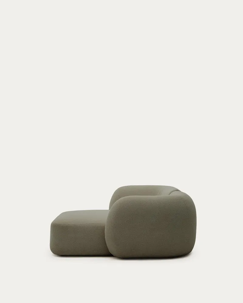Schwer entflammbares 2-Sitzer-Modularsofa Martina mit Chenille und Chaiselongue rechts in