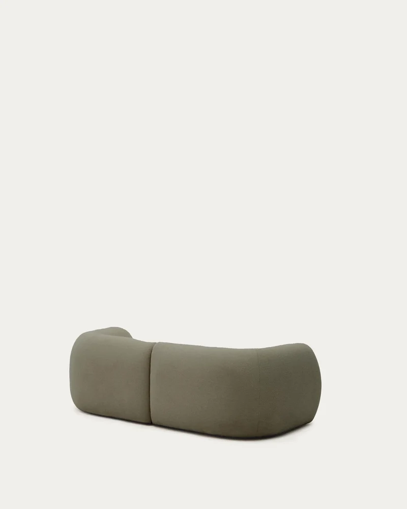 Schwer entflammbares 2-Sitzer-Modularsofa Martina mit Chenille und Chaiselongue rechts in