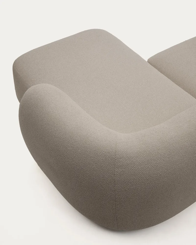 Schwer entflammbares 2-Sitzer-Modularsofa Martina mit Chenille und Chaiselongue rechts in