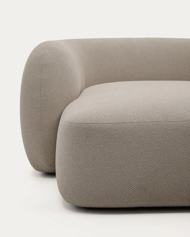 Schwer entflammbares 2-Sitzer-Modularsofa Martina mit Chenille und Chaiselongue rechts in