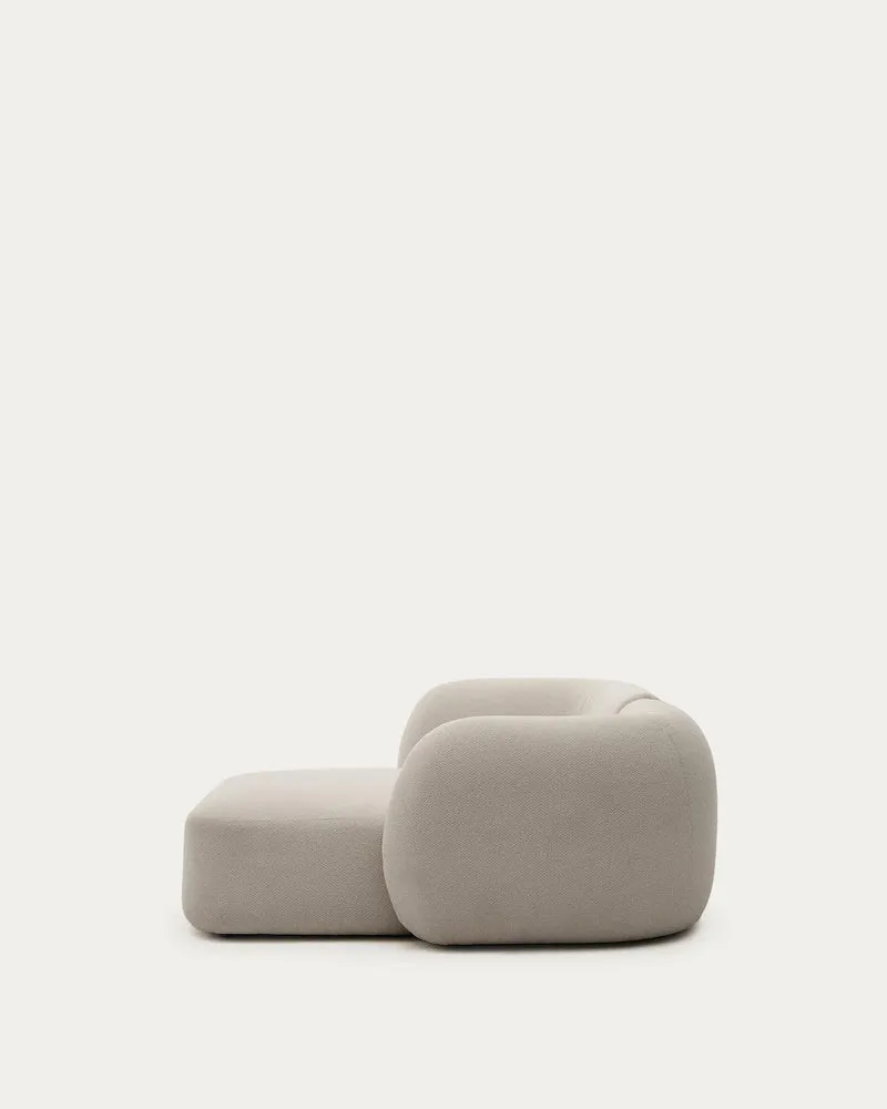 Schwer entflammbares 2-Sitzer-Modularsofa Martina mit Chenille und Chaiselongue rechts in