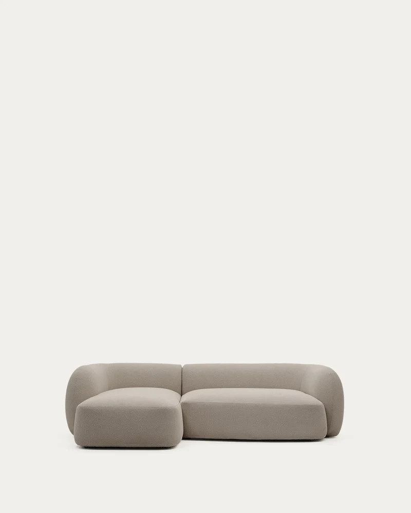 Schwer entflammbares 3-Sitzer-Modularsofa Martina mit Chenille und Chaiselongue links in S