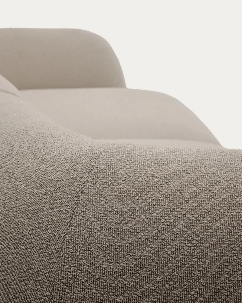 Schwer entflammbares 3-Sitzer-Modularsofa Martina mit Chenille und Chaiselongue links in S