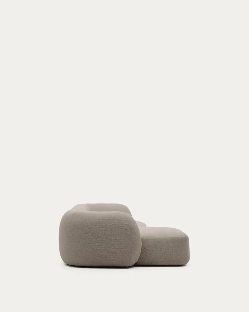 Schwer entflammbares 3-Sitzer-Modularsofa Martina mit Chenille und Chaiselongue links in S