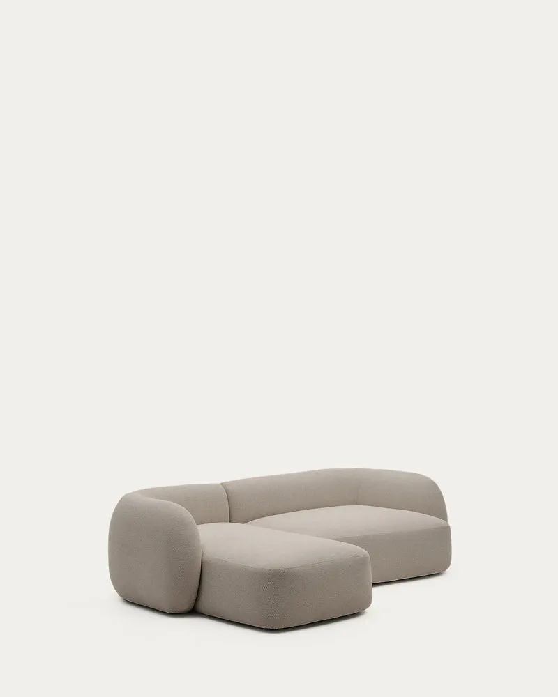 Schwer entflammbares 3-Sitzer-Modularsofa Martina mit Chenille und Chaiselongue links in S