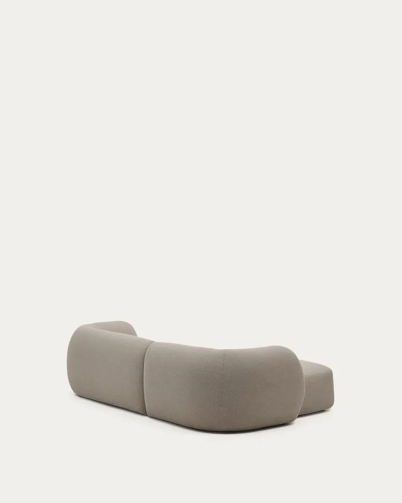 Schwer entflammbares 3-Sitzer-Modularsofa Martina mit Chenille und Chaiselongue links in S