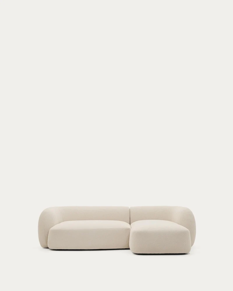 Schwer entflammbares 3-Sitzer-Modularsofa Martina mit Chenille und Chaiselongue rechts in