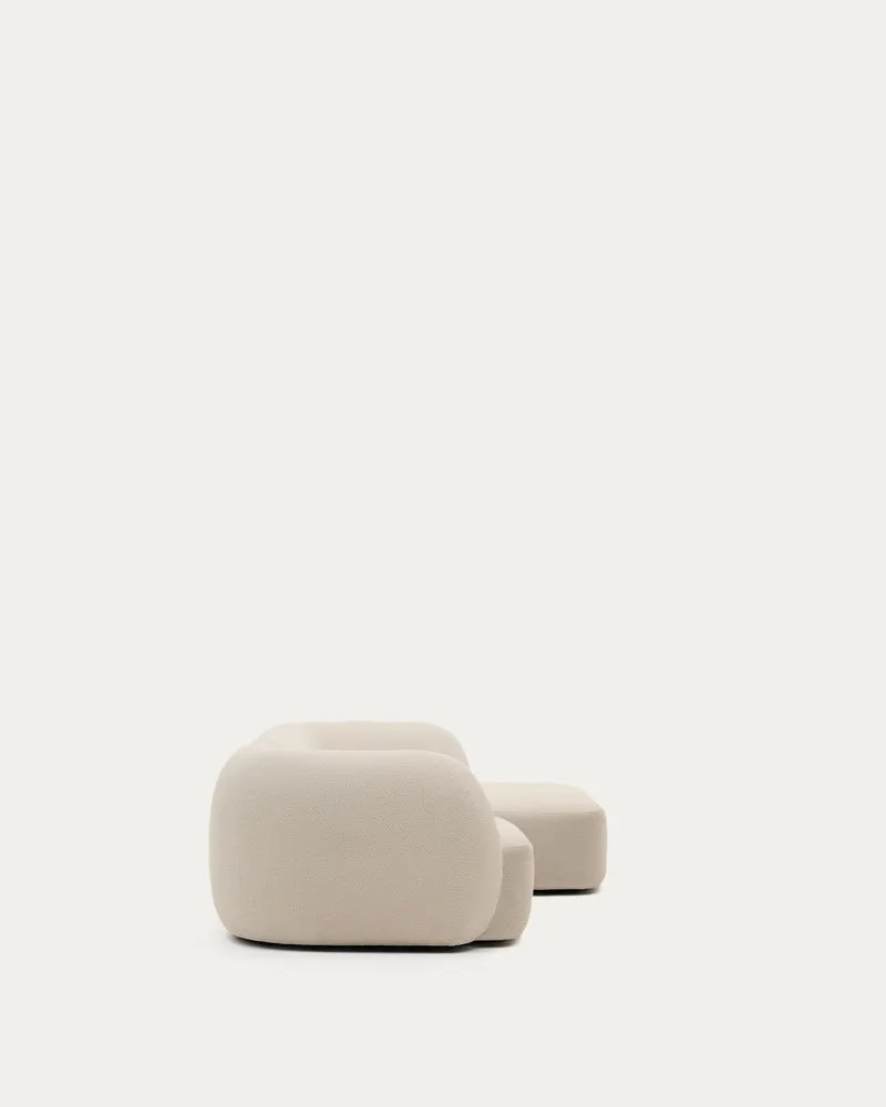 Schwer entflammbares 3-Sitzer-Modularsofa Martina mit Chenille und Chaiselongue rechts in